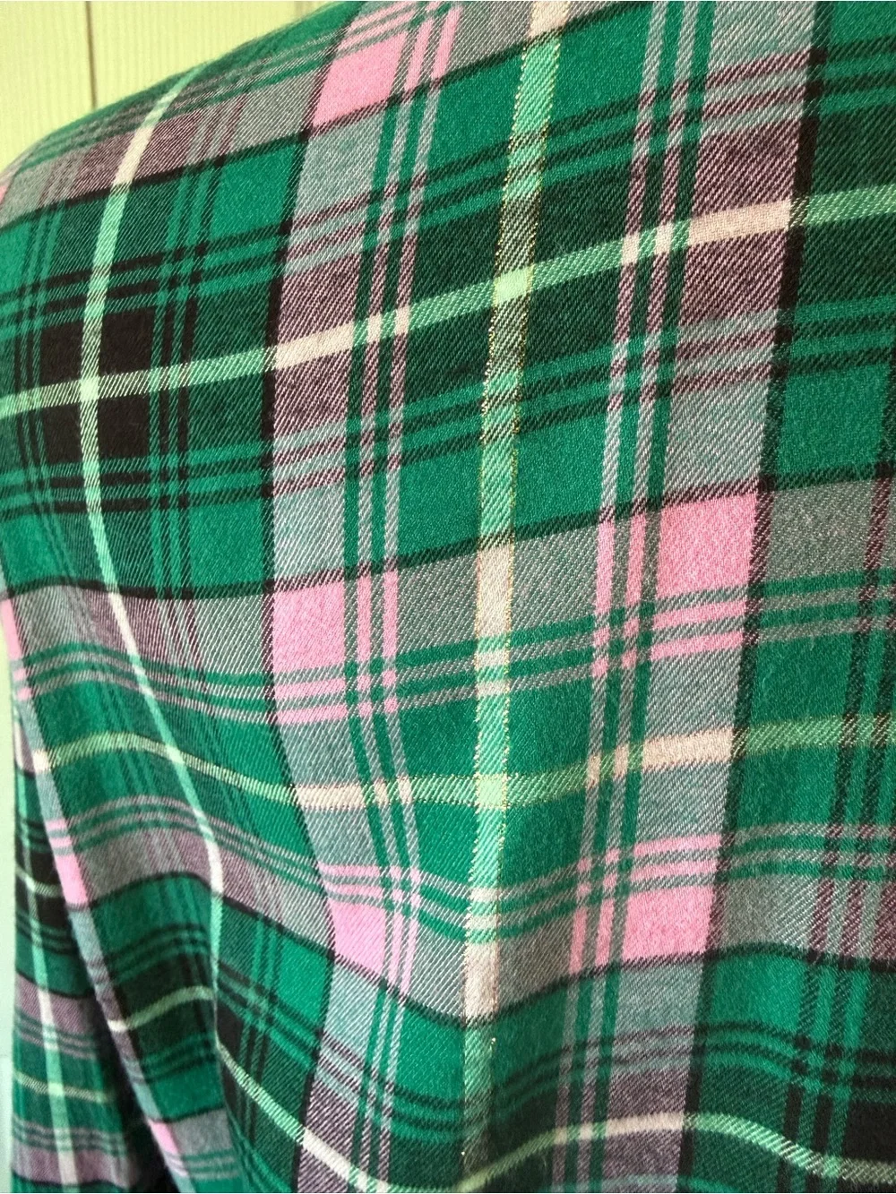 Victoria’s Secret Plaid Button Up Shirt XS -SM Metallic Thread Cotton Modal - Picture 4 of 10